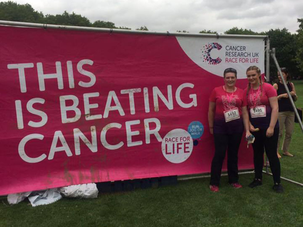 Catharine and Lucy at Cambridge Race For Life 2017