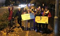 Researchers doing a shine night walk in Cambridge Nov 2021